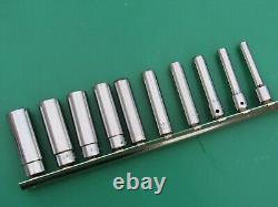 Snap On 110stmy 10 Pc 1/4 Drive 6 Point Sae Deep Socket 3/16 9/16 Underline