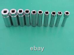 Snap On 110stmy 10 Pc 1/4 Drive 6 Point Sae Deep Socket 3/16 9/16 Underline