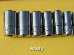 Snap On 110tmsy 10 Pc 1/4 Drive 6 Point Sae Semi Deep Socket 3/16' 916 MID