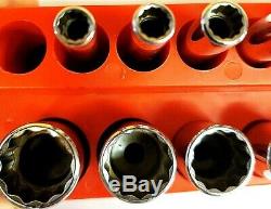 Snap On 111stmmdy & 112tmmdsy 1/4 Flank Drive 12-point Deep & Semi Socket Set