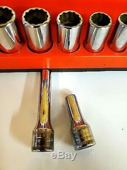 Snap On 111stmmdy & 112tmmdsy 1/4 Flank Drive 12-point Deep & Semi Socket Set