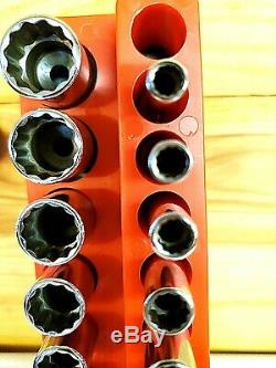 Snap On 111stmmdy & 112tmmdsy 1/4 Flank Drive 12-point Deep & Semi Socket Set