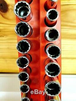 Snap On 111stmmdy & 112tmmdsy 1/4 Flank Drive 12-point Deep & Semi Socket Set