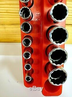 Snap On 111stmmdy & 112tmmdsy 1/4 Flank Drive 12-point Deep & Semi Socket Set