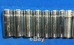 Snap-On 112STMMY+1 1/4 Drive Metric Deep 6-Point SOCKET SET 13PC 4mm-15mm