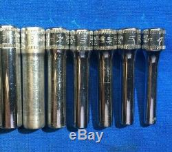 Snap-On 112STMMY+1 1/4 Drive Metric Deep 6-Point SOCKET SET 13PC 4mm-15mm