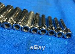 Snap-On 112STMMY+1 1/4 Drive Metric Deep 6-Point SOCKET SET 13PC 4mm-15mm