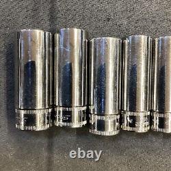 Snap On 112STMMY 1/4 Drive 6 Point Chrome Metric Deep Socket Set Missing 5, 7