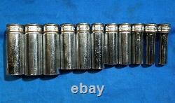 Snap-On 11pc 3/8 Dr 12 Point Metric Flank Drive Deep Socket Set 9-19mm Banded