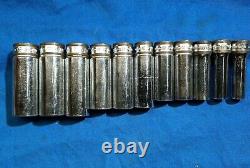 Snap-On 11pc 3/8 Dr 12 Point Metric Flank Drive Deep Socket Set 9-19mm Banded