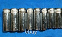 Snap-On 11pc 3/8 Dr 12 Point Metric Flank Drive Deep Socket Set 9-19mm Banded