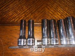 Snap-On 11pc 3/8 Dr 6-Point Metric Flank Drive Deep Socket Set 8-19 mm FREE S&H