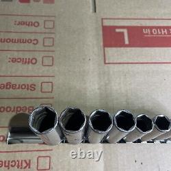 Snap On 11pc 3/8 Drive 6-Point Deep SAE Chrome Socket Set 1/4-7/8 211SFSY