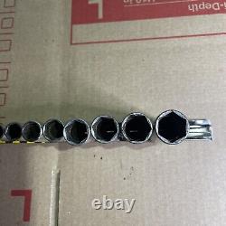 Snap On 11pc 3/8 Drive 6-Point Deep SAE Chrome Socket Set 1/4-7/8 211SFSY