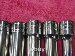 Snap-On 12 Pc 1/2 Drive 6 Point Standard Flank Drive Deep Socket Set 313TSYA