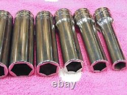 Snap-On 12 Pc 1/2 Drive 6 Point Standard Flank Drive Deep Socket Set 313TSYA