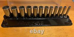 Snap On 12 Piece 1/4 Drive 6-point Metric Deep Socket Set 5mm-15mm 112stmmy