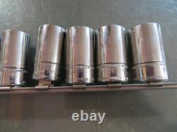 Snap On 12 pc 3/8 Drive 6-Point Metric Flank Drive Semi-Deep Socket Set212FSMS