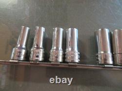 Snap On 12 pc 3/8 Drive 6-Point Metric Flank Drive Semi-Deep Socket Set212FSMS