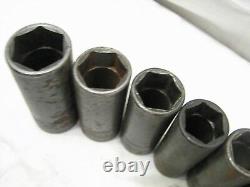 Snap-On 12 pc Deep Well 3/8 drive Metric Impact Sockets 8-24mm 6-Point