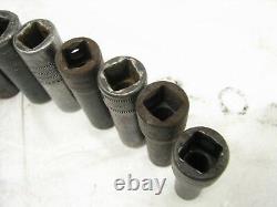 Snap-On 12 pc Deep Well 3/8 drive Metric Impact Sockets 8-24mm 6-Point