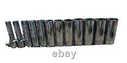 Snap-On 12 pc Drive Deep Socket Set 6 Point TS121A to TS361