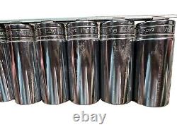 Snap-On 12 pc Drive Deep Socket Set 6 Point TS121A to TS361