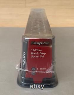 Snap On 12pc 1/4 Drive 6-Point Metric Deep Socket Set 5-15mm (112STMMY)
