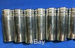 Snap-On 12pc 3/8 Dr 12 Point Metric Flank Drive Deep Socket Set 8-19mm 212SFMY