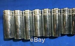 Snap-On 12pc 3/8 Dr 12 Point Metric Flank Drive Deep Socket Set 8-19mm 212SFMY