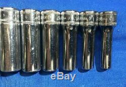 Snap-On 12pc 3/8 Dr 12 Point Metric Flank Drive Deep Socket Set 8-19mm 212SFMY