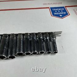 Snap On 12pc 3/8 Drive 6-Point Deep Metric Chrome Socket Set 8-19MM 212SFSMY