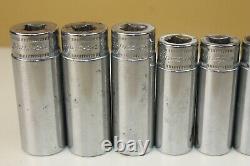 Snap On 12pc Metric 3/8 Drive 6 Point Deep Socket 8-19mm SFSM (locGC4) USED