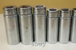 Snap On 12pc Metric 3/8 Drive 6 Point Deep Socket 8-19mm SFSM (locGC4) USED