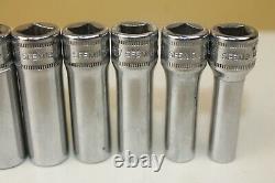 Snap On 12pc Metric 3/8 Drive 6 Point Deep Socket 8-19mm SFSM (locGC4) USED