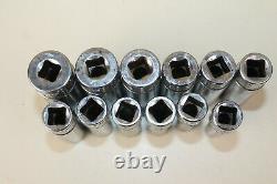 Snap On 12pc Metric 3/8 Drive 6 Point Deep Socket 8-19mm SFSM (locGC4) USED