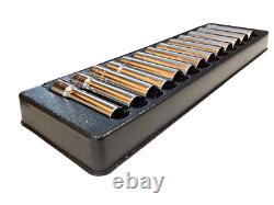 Snap On 13 Piece 1/2 Drive 12 POINT Metric Deep Socket Set 12 to 24MM 313SMYA
