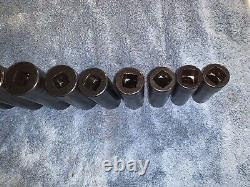 Snap On 13 pc 1/2 Dr 6-Point SAE Flank Drive Deep Impact Socket Set 1/2-1-1/4