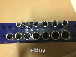 Snap On 13 pc 1/2 Drive 6-Point Flank Drive Deep Socket Set 12-24 mm 313TSMYA