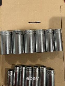 Snap-On 13 pc SAE 1/2 To 1-5/16 Deep 12 Point Socket Set 1/2 Drive