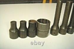 Snap-On 14 pc 1/4 Drive 12-Point Deep Shallow Oxide Socket Set 3/16 9/16 N4
