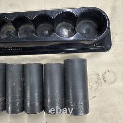 Snap-On 14 pc 3/8 Drive 12-Point Metric Flank Drive Deep Impact 214SIMDFMYA