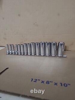 Snap On 14pc SAE 6 Point Deep Socket Set 3/8 Drive