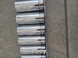 Snap On 14pc SAE 6 Point Deep Socket Set 3/8 Drive