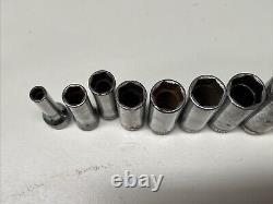 Snap-On 211SFSY 1/4 7/8 3/8 Drive 11 Piece 6 Point SAE Deep Socket Set 8DC