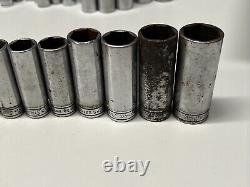 Snap-On 211SFSY 1/4 7/8 3/8 Drive 11 Piece 6 Point SAE Deep Socket Set 8DC