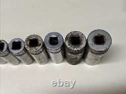 Snap-On 211SFSY 1/4 7/8 3/8 Drive 11 Piece 6 Point SAE Deep Socket Set 8DC