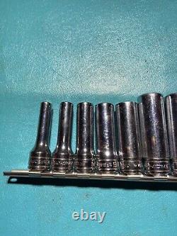 Snap On 211SFSY 1/4 7/8 3/8 Drive 11 Piece 6 Point SAE Deep Socket Set USA