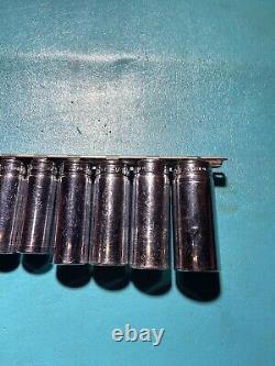 Snap On 211SFSY 1/4 7/8 3/8 Drive 11 Piece 6 Point SAE Deep Socket Set USA