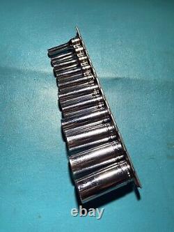 Snap On 211SFSY 1/4 7/8 3/8 Drive 11 Piece 6 Point SAE Deep Socket Set USA